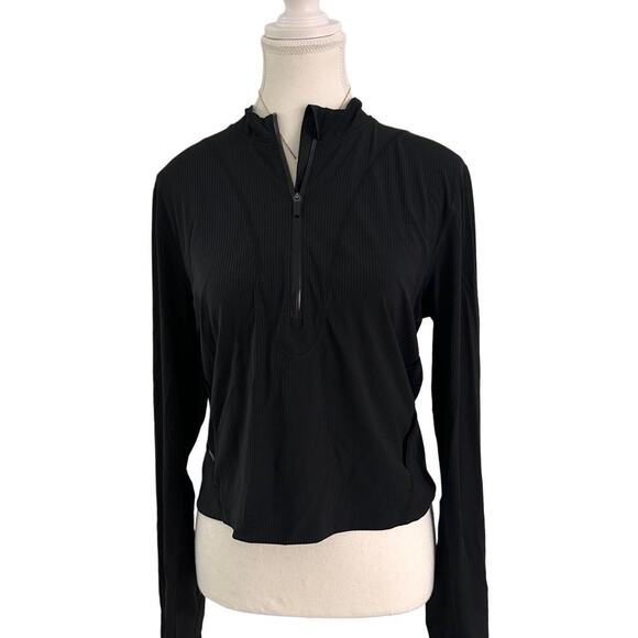 Lululemon Runner Size 6 Black Quarter Zip Women’s Activewear Jacket Lightweight - Picture 1 of 4